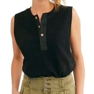 Free People Women’s Peek Aye Black Sleeveless Bodysuit Size XS